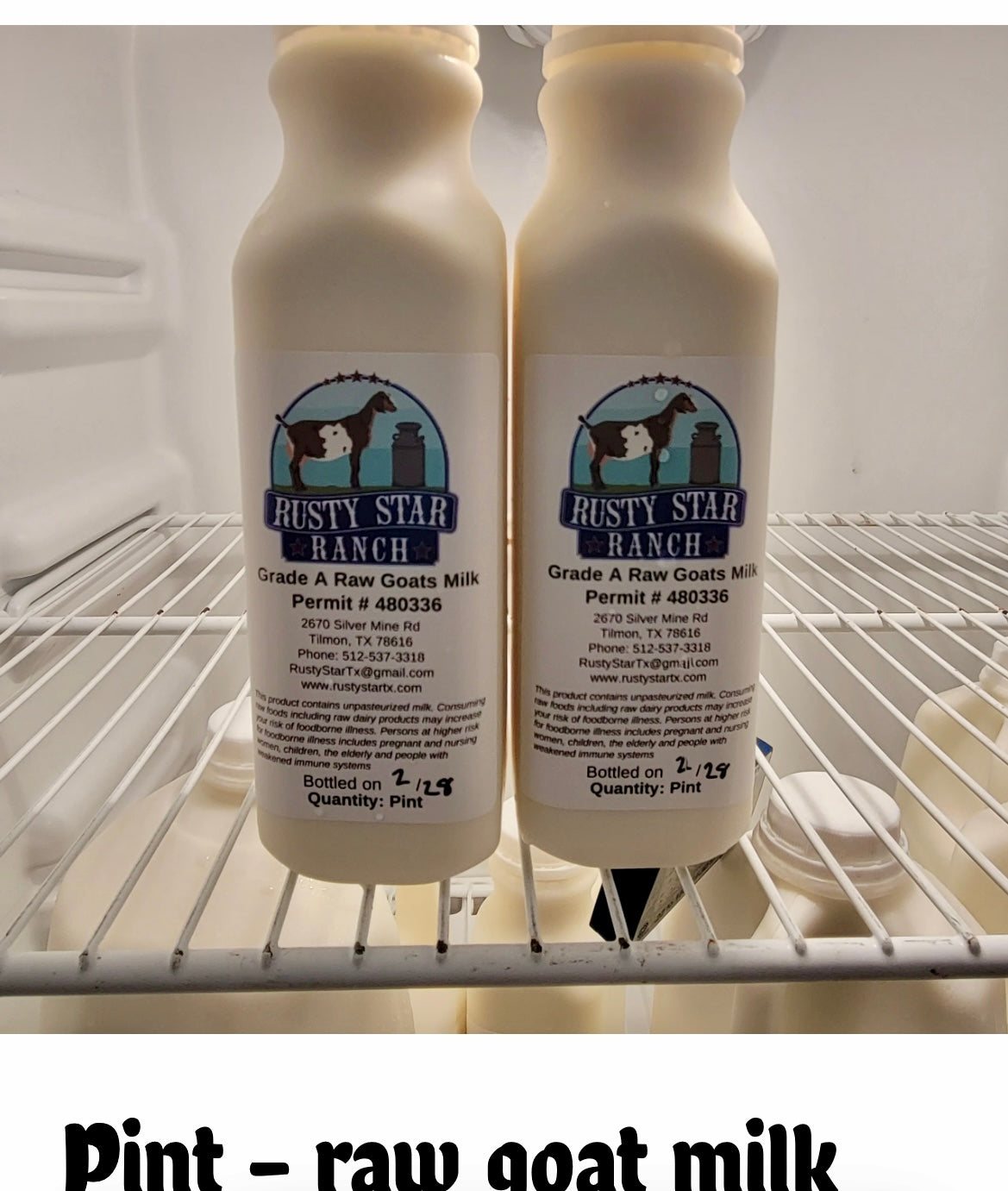 Grade A - Raw Goat Milk - one pint